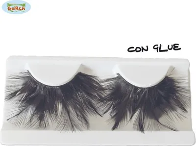 Produktbild von Künstliche Wimpern aufgeklebt SCHWARZE FEDERN 1 Paar