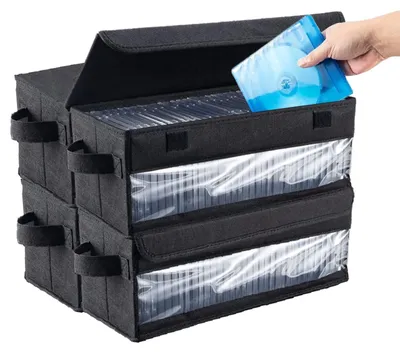 Productafbeelding van Omgoods - 4 Pack CD-opbergdozen met Deksel voor 200 CD's