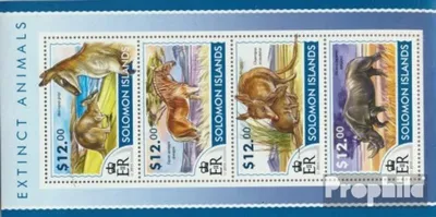Produktbild von Briefmarken Salomoninseln 2015 Mi 3137-3140 Kleinbogen (kompl. Ausg.) postfrisch Ausgestorbene Tiere