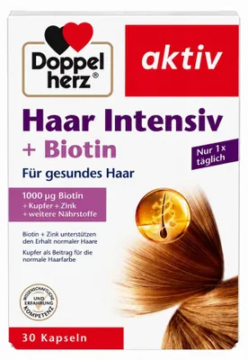 Produktbild von DOPPELHERZ Haar Intensiv+Biotin Kapseln 30St PZN 16148839