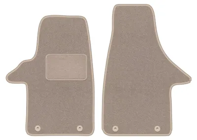 Productafbeelding van Velours voormatten voor VW Transporter T5 2003-2015 – 2-delig, beige, op maat – Wielganizator LUX