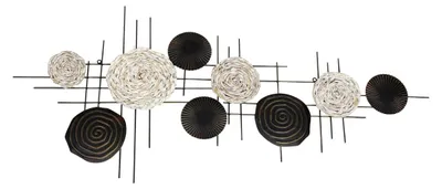 Produktbild von Wanddekoration aus Metall und Seegras, 112 x 51 cm