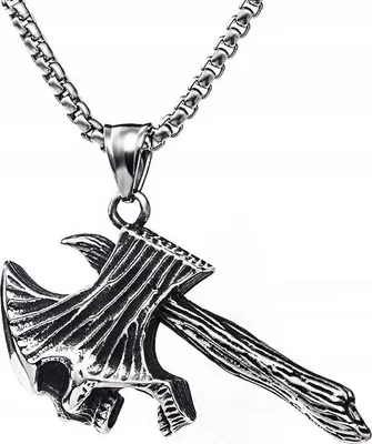 Produktbild von Nordische Wikinger-Axt-Totenkopf-Halskette 350