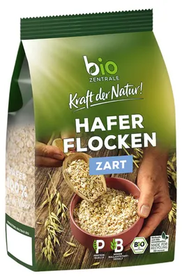 Zdjęcie produktu dla Organiczne płatki owsiane Hofliebe o małych liściach, delikatne, bogate w błonnik 400g