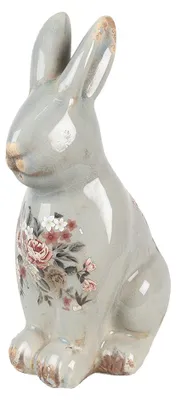 Productafbeelding van Clayre & Eef Decoratieve figuur, konijn, 27 cm, grijs, keramiek
