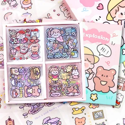 Obrázok produktu pre Sada samolepiek v štýle "kawaii", viac ako 600 kusov, 100 listov, vhodné do denníkov