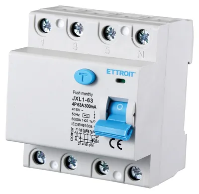 Immagine prodotto di ETTROIT Interruttore Differenziale Puro Salvavita 4P 63A 300mA 380V 6KA - JX346363