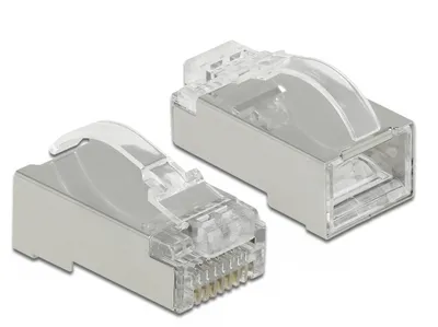 Produktbild von RJ-45 Crimp+Cut+Curve Stecker Cat.6 STP (transparent, 20 Stück)