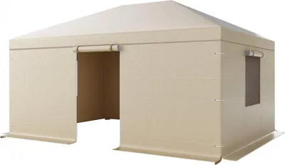 Produktbild von Winterhoes Pavillon – 3,68 x 4,9 m – 180G PE-Planenbespannung – Beige