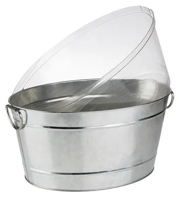 Produktbild von APS 36096 Getränkewanne TIN, Metall verzinkt, mit Kunststoffeinsatz (PVC), 18 Liter, 50 x 32 cm, Höhe 23 cm