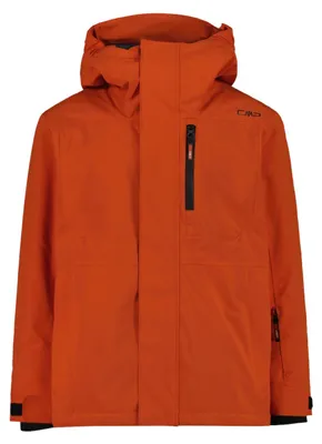 Imagen del producto de Chaqueta de esquí para niños CMP, modelo Clima Protect, con capucha, color naranja, talla 164