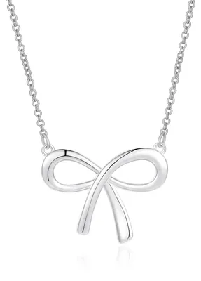 Produktbild von Halskette mit Schleife und Kristallen, Bogen Anhänger mit Zirkon Kette, Boho Kri