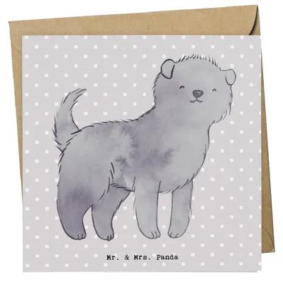 Produktbild von Mr. & Mrs. Panda Grußkarte Affenpincher Moment - Grau Pastell - Geschenk, anlasskarte, faltkarte, doppelkarte, Klappkarte, Glückwunschkarte