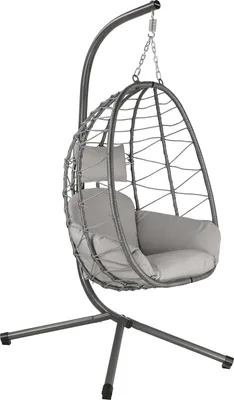 Produktbild von Závesné kreslo HinHocker s rámom | Grey | Ergonomické kreslo vrátane vankúša a podložky