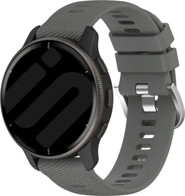 Produktbild von Strap-it Smartwatch-Silikonarmband – passend für Garmin Vivoactive 4 (45 mm) / Venu 2 / Venu 3 / Forerunner 255 / Forerunner 265 – Dunkelgrau