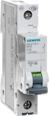Obrázek produktu pro Siemens 5SL61107, Miniaturní obvodový jistič, Typ C, 6000 A, IP20, 230/400 V
