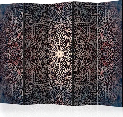 Zdjęcie produktu dla Parawan dwustronny Orient 225x172 cm 5-częściowy szary