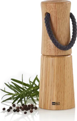 Produktbild von AdHoc MP830 Yaso Pfeffer-/Salzmühle 17 cm – Hochwertiges Keramikmahlwerk, Eichenholz, mit Tragegriff, für Gewürze