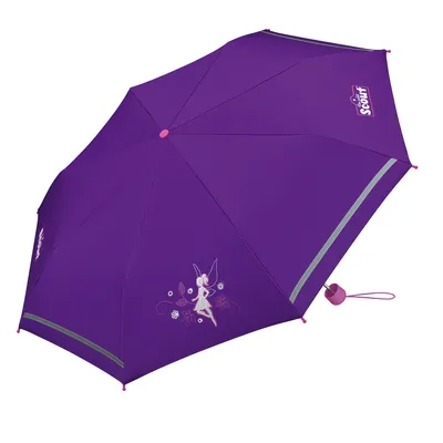 Produktbild von Scout Kinder-Taschenregenschirm mit Reflektorstreifen Feenwald