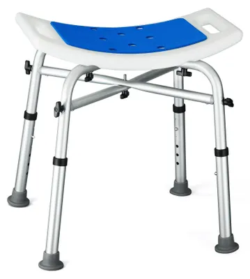 Immagine prodotto di Sedia da doccia, regolabile in altezza, in alluminio, con capacità di carico di 180 kg, antiscivolo, ideale per anziani