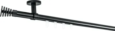 Produktbild von SN Deco Gardinenstange Innenlauf Gap, 19 mm, 1-läufig, Stahl, Komplett-Set mit Ringen, Profildeckentrager, 240 cm, schwarz
