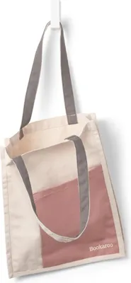 Imagen del producto de Bolsa de algodón Bookaroo, color rosa y gris. - IF