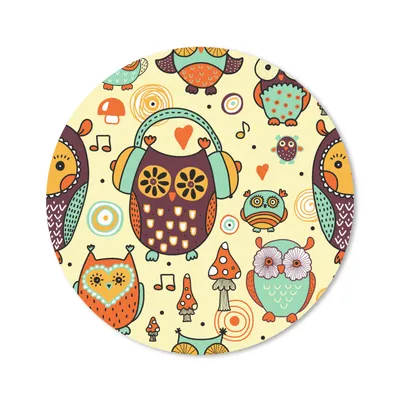 Produktbild von MuchoWow® Mauspad Mousepad Eule - Kopfhörer - Muster 20x20 cm - Mousepads - Maus Mat - Pad - Mausunterlage - Schreibtischmatte