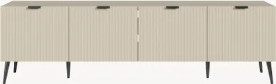 Produktbild von Fernsehschrank ‘Nand’ mit 4 Türen geriffelt 180 x 35 x 51 cm Sandfarben