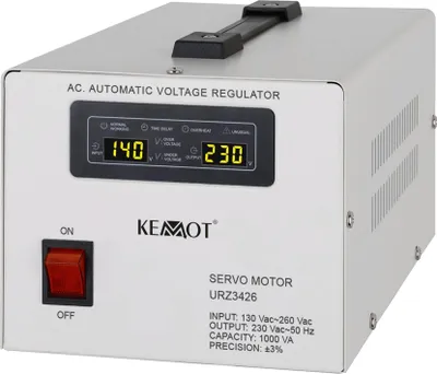 Productafbeelding van Spanningsstabilisator KEMOT MSER-1000, 1000 VA, ingang 130–260 V, uitgang 230 V, servomotor, ledscherm