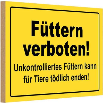 Produktbild von vianmo Holzschild 20x30 cm Füttern verboten Tiere Warnschild Hinweisschild