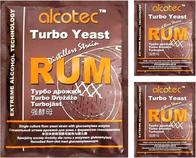 Produktbild von HUGBERT Turbohefe Alcotec RUM + GA Vodka Alkohol Gärhefe Weinhefe Brennhefe gären, 3 Stück