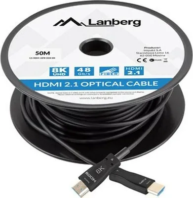 Produktbild von Lanberg CA-HDMI-30FB-0500-BK HDMI-Kabel 50 m HDMI Typ A (Standard) Schwarz (CA-HDMI-30FB-0500-BK)