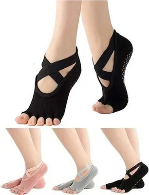 Produktbild von Socken Rutschfeste Yoga-Socken für Tanz, Yoga, Ballett und Pilates(Zehen zeigen)