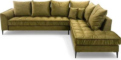 Produktbild von BETTSO Stilvolles Polsterecksofa LILA Seitenauswahl  TORRE11 Khaki Rechts