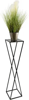 Obrázek produktu pro Howhomely moderní èerná rostlina stojí 100 cm - elegantní, vyrobené z kovového kvìtu ve stylové èerné barvì