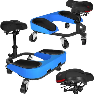 Obrázok produktu pre GEKO | Ergonomická kolienková podložka s kolieskami, mobilná kolienková stolička s nastaviteľnou výškou, určená na odľahčenie krku a chrbta, pre obkladárov