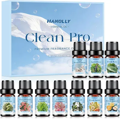 Immagine prodotto di Set di oli essenziali, 10 flaconi da 5 ml, profumi naturali, per diffusori