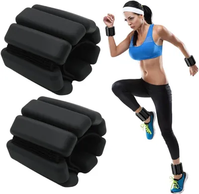 Produktbild von Pack von 2 Gewichtmanschetten für Handgelenk und Knöchel, Verstellbar, Tragbar, für Fitness