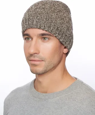 Produktbild von MARHATTER Strick Mütze Wollmütze Herren Mütze Mütze aus Wolle/Viskose(Grau/Beige)