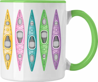 Produktbild von Trendation - Kajak Geschenk Tasse Mit Spruch Kajakfahrer Geschenkidee Kaffeetasse Kanu Padelboot Geschenke Kajakfahrer (Grün)