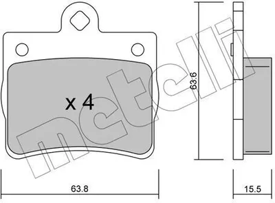 Produktbild von METELLI Bremsbeläge Satz Hinten Bremsklötze passend für MERCEDES-BENZ C-Klasse Limousine (W202) 22-0255-0