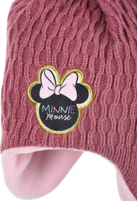 Produktbild von Minnie Mouse Baby Mädchen Winter-Mütze Strick-Bommel-Mütze, Farbe:Pink, Größe:48