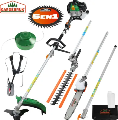 Image de GARDEBRUK® Débroussailleuse thermique GBMT520 2ch 5en1 outil de jardin faucheuse taille-haie herbe scie débroussailleuse multifonction élagueuse