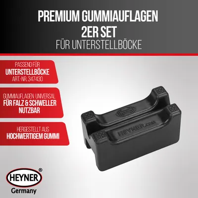 Obrázok produktu pre HEYNER® Gumové podložky sada 2 ks pre zdviháky 347430 (3t) Šírka 28 mm 3t Gumový nárazník Manévrovací zdvihák pre zdviháky Guma chráni podvozok