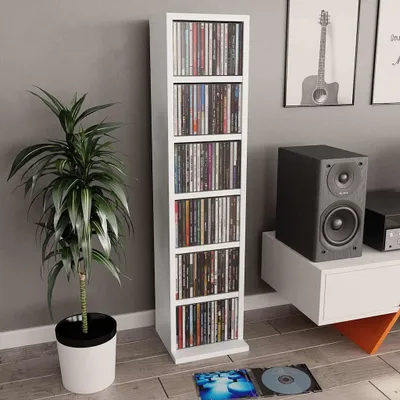 Immagine prodotto di Mobiletto per CD bianco 21x20x88 cm Materiale a base di legno