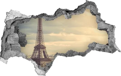 Produktbild von Selbstklebender Loch-3D-Aufkleber 95x73 cm Der Eiffelturm in Paris