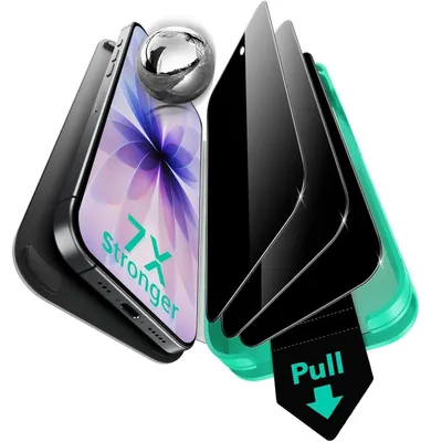 Produktbild von Displayschutzfolie Panzerglas Sichtschutz für iPhone 17/16 Pro 3 Stück