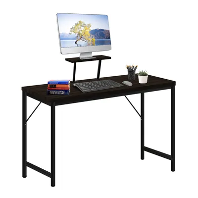Produktbild von Schreibtisch mit Monitorablage, PC Computertisch 80x40x75cm, Holz Office Tisch fürs Büro, Schwarz