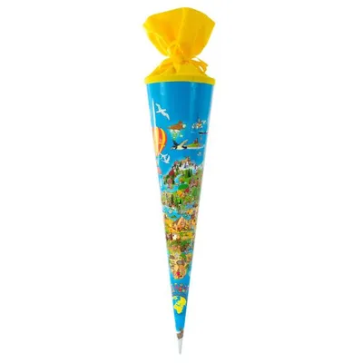 Produktbild von Goldbuch Schultasche 35 cm, bunte Weltkarte, gelb