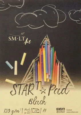 Produktbild von SMLT Zeichenblock schwarzes Papier A4 120gr 20 Blatt Skizzenblock